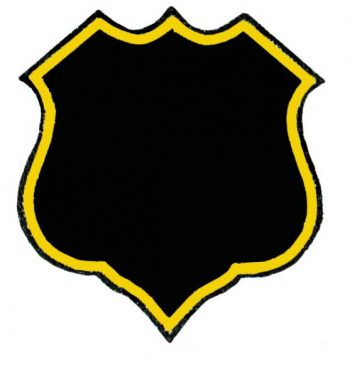 Black Plastic Shield Holder with Gold Foil #1