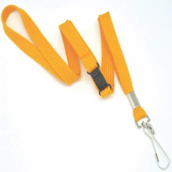 Flat tubular lanyards with swivel hook and safety breakaway YELLOW