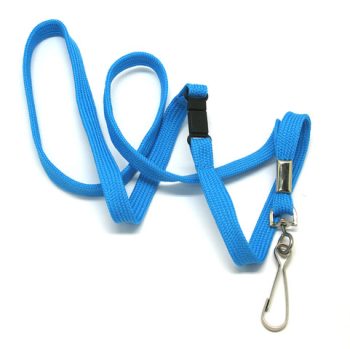 Flat tubular lanyards with swivel hook and safety breakaway PROCESS -10mm