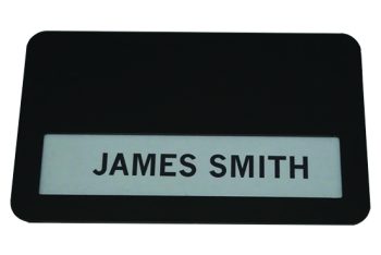 Aluminium Re-usable Badge 145 Black