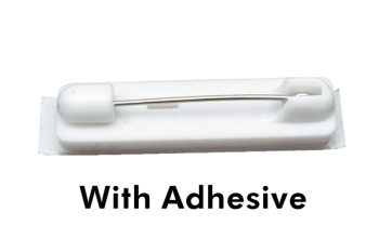 Plastic Bar Pin with self adhesive low profile 32mm White