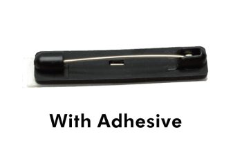 Plastic Bar Pin with self adhesive 37mm low profile Black