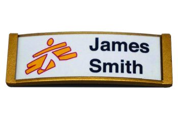 Curved Name Badge Gold