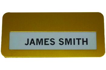 Aluminium Re-usable Badge 135 Gold