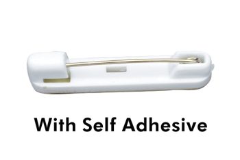 Brooch Pin Molded Plastic with self adhesive  37mm White