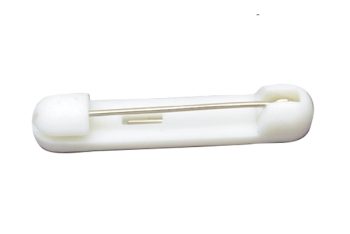 Brooch Pin Molded Plastic no adhesive 32mm White