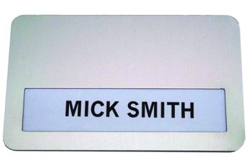 Aluminium Re-usable Badge 145 Silver